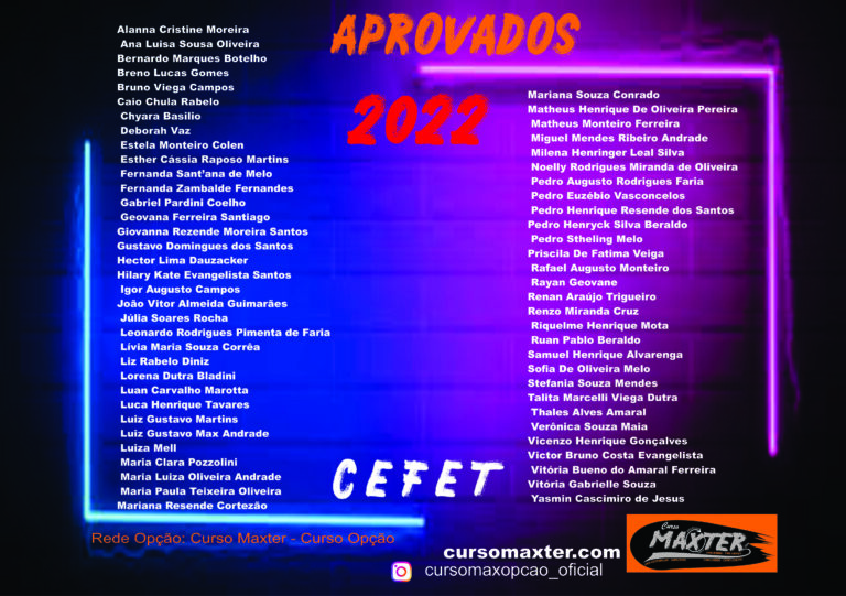 APROVADOS cefet 2022